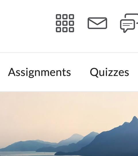 The Assignments and Quizzes menu in Brightspace.