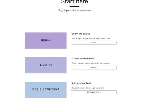 The Brightspace at your own pace landing page