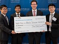 NYU Stern students William Li (MBA ‘18), Charles Perron-Piché (MBA ‘19), Diven Sharma (MBA ‘18) and Tim Zhao (MBA ‘19) pose with their prize