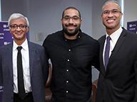 Dean Raghu Sundaram, John Urschel and Professor and Dean Emeritus Peter Henry