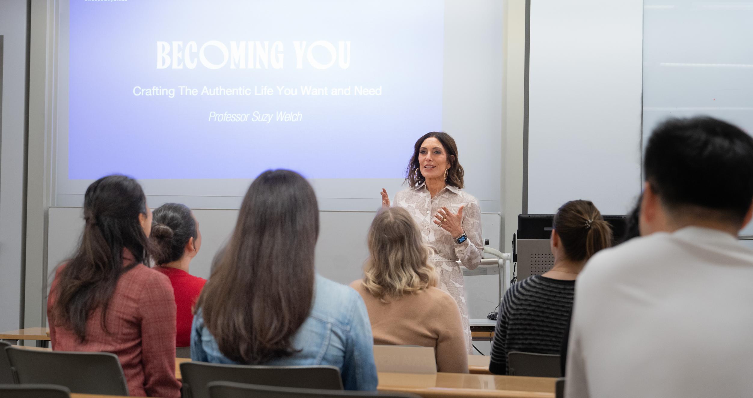 Suzy Welch teaching in a classroom