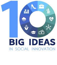 Graphic with text, "10 big ideas in social innovation"