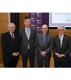 Kim Schoenholtz, Director, Center for Global Economy and Business; Dino Kos, CLS Bank; Nathan Sheets, Prudential PGIM Fixed Income; and Lewis Alexander, Nomura at the Spring Economic Outlook Forum