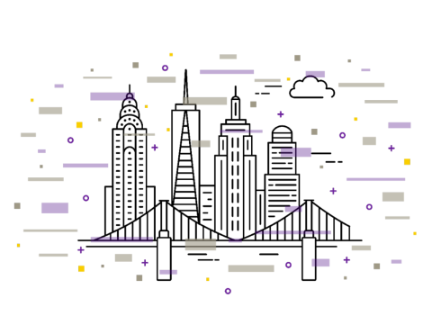 Line image of NYC skyline