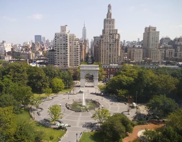 Aerial view of Washington Square Park Aerial view of Washington Square Park