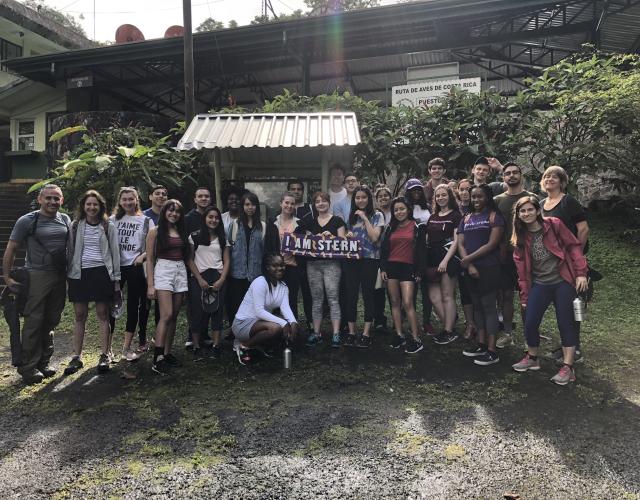 SIC Costa Rica Class at Braulio Carillo National Park Group of students standing with an "I Am Stern" sign