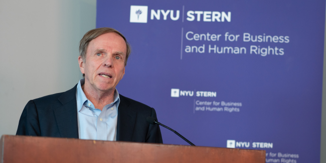 Professor Michael Posner, Founding Director of Stern’s Center for Business and Human Rights, at the Center’s 10-year anniversary event 