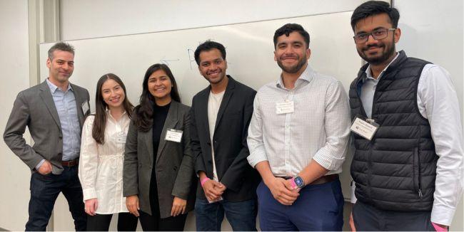 MBA students pose with Professor Michael North