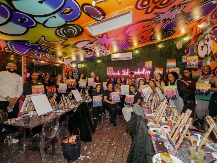 BALA at a Paint N' Pour event to celebrate Black History Month