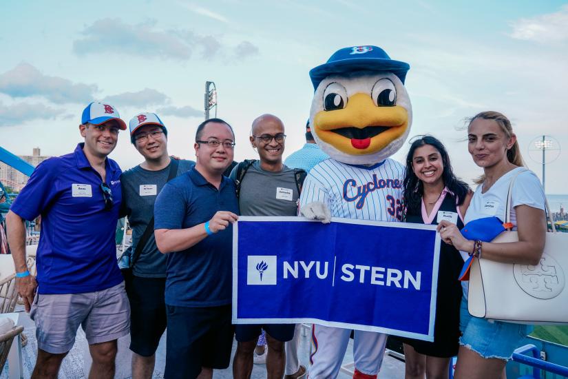 Stern 10 alumni at a Brooklyn Cyclones game