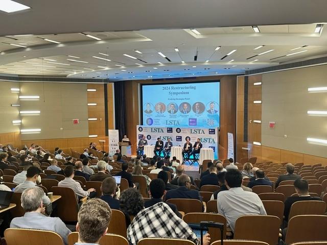 View of auditorium and panel speakers